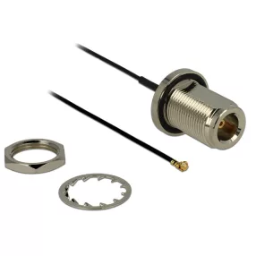   DELOCK antenna kábel N Jack válaszfalas > MHF/U.FL kompatibilis foglalat 130 mm cseppálló (DL-89430)