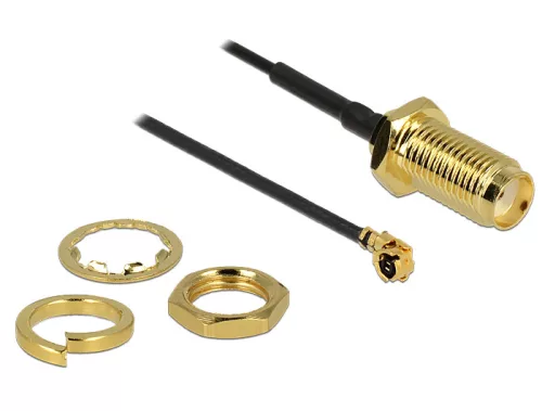 Delock Antennakábel SMA jack válaszfal > MHF/U.FL-LP-068 kompatibilis dugó 70 mm (DL-89433)