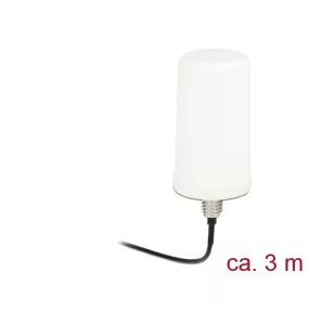   Delock WLAN antenna RP-SMA 802.11 ac/a/h/b/g/n 0 dBi 3 m ULA100 egyirányű, fehér, kültéri (DL-89449)
