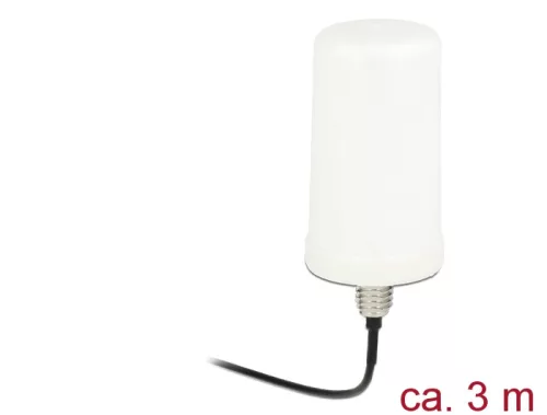 Delock WLAN antenna RP-SMA 802.11 ac/a/h/b/g/n 0 dBi 3 m ULA100 egyirányű, fehér, kültéri (DL-89449)