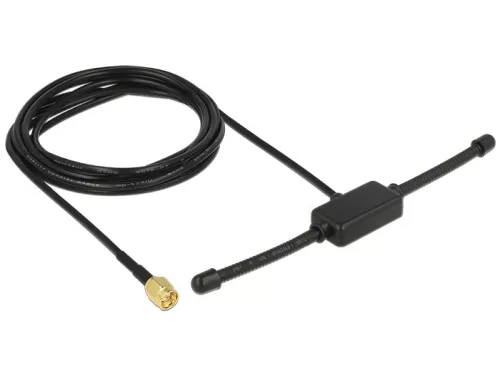 Delock ISM 433 MHz-es antenna SMA dugó 3 dBi mindenirányú fix fekete öntapadós rögzítésű fekete (DL-89495)