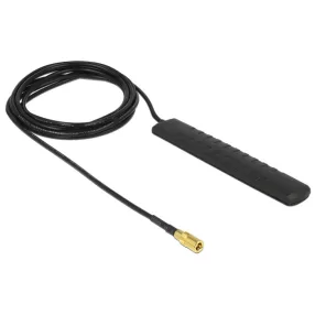   Delock DAB+ DVB-T2 antenna SMB dugó 20 dBi aktív mindenirányú fekete öntapadós rögzítéssel (DL-89497)