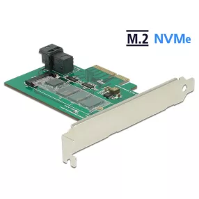   Delock PCI Express-kártya > 1 x belso NVMe M.2 PCIe / 1 x belso SFF-8643 NVMe   alacsony profilú for (DL-89517)