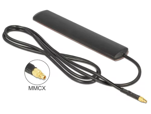 Delock LTE Antenna MMCX dugó 3 dBi minden irányú fix fekete öntapadós szereléssel (DL-89525)
