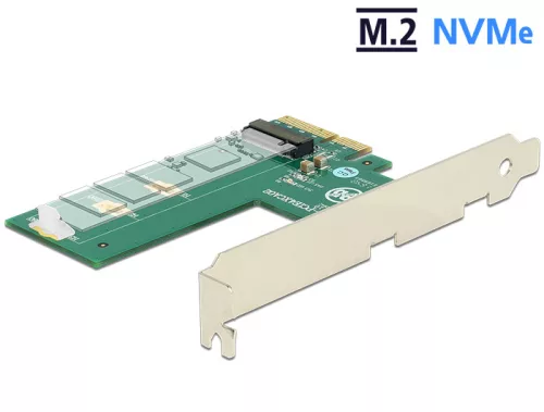 Delock PCI Express x4 kártya > 1 x belső NVMe M.2 kulcsos M - keresztformátumú M-kulcs (DL-89561)
