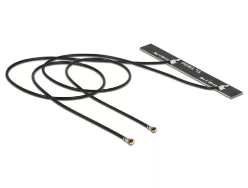 Delock WLAN Twin Antenna 2 x MHF IV / HSC MXHP32 compatible plug 802.11 ac/a/h/b/g/n 5 dBi 250 mm PC (DL-89571)