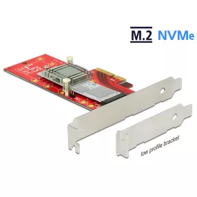   Delock PCI Express x4 kártya > 1 x belső NVMe M.2 Key M 110 mm hűtőbordával - alacsony profilú (DL-89577)