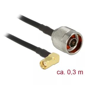   Delock Antennakábel N Plug > RP-SMA Plug 90  CFD200 0.3 m low loss (DL-89578)