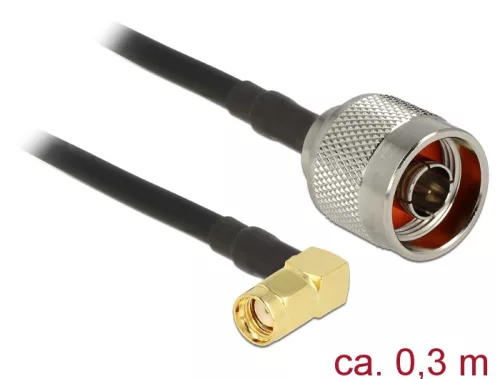 Delock Antennakábel N Plug > RP-SMA Plug 90  CFD200 0.3 m low loss (DL-89578)