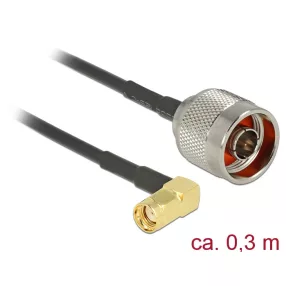   Delock Antennakábel N Plug > RP-SMA Plug 90  RG-174 0.3 m (DL-89579)