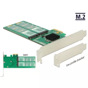   Delock PCI Express Kártya > 4 x belső M.2 Key B - alacsony profilú formatényező (DL-89588)
