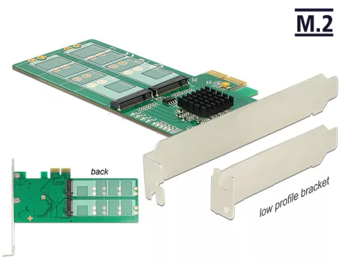 Delock PCI Express Kártya > 4 x belső M.2 Key B - alacsony profilú formatényező (DL-89588)