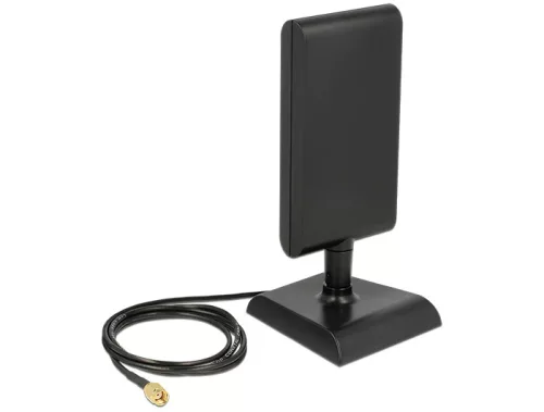 Delock WLAN 802.11 ac/a/h/b/g/n antenna RP-SMA-dugó 2-4 dBi irányítatlan, mágneses talppal és csatla (DL-89590)
