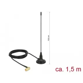   Delock 480 MHz Antenna SMA-dugó 2,5 dBi irányítatlan, rögzített, mágneses talppal és csatlakozók (DL-89615)