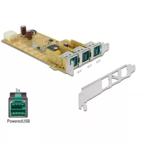   Delock PoweredUSB PCI Express kártya > 3 x 12 V (DL-89656)