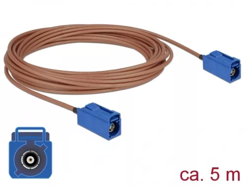Delock Antenna kábel FAKRA C-hüvely > FAKRA C-hüvely RG-316 5 m (DL-89666)