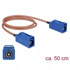   Delock Antenna kábel FAKRA C-hüvely > FAKRA C-hüvely RG-316 50 cm (DL-89667)