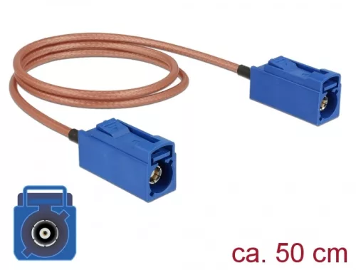 Delock Antenna kábel FAKRA C-hüvely > FAKRA C-hüvely RG-316 50 cm (DL-89667)