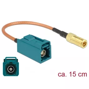   Delock Antenna kábel FAKRA Z-hüvely > SMB-dugó RG-316 15 cm (DL-89671)