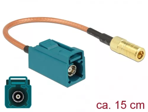 Delock Antenna kábel FAKRA Z-hüvely > SMB-dugó RG-316 15 cm (DL-89671)