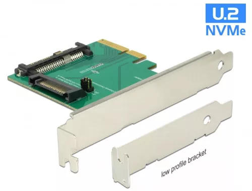 Delock PCI Express x4 Kártya > 1 x belső U.2 NVMe SFF-8639 dugó (DL-89673)