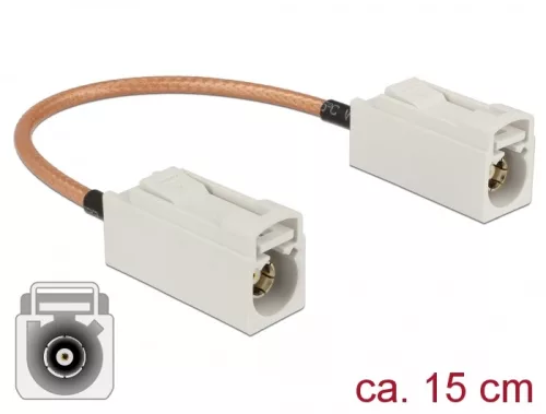 Delock Antenna kábel FAKRA B-hüvely > FAKRA B-hüvely RG-316 15 cm (DL-89674)