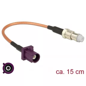   Delock Antennakábel FAKRA D-dugó > FME-hüvely RG-316 15 cm (DL-89675)