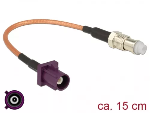 Delock Antennakábel FAKRA D-dugó > FME-hüvely RG-316 15 cm (DL-89675)
