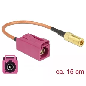   Delock Antenna kábel FAKRA Z-hüvely > SMB-hüvely RG-316 15 cm (DL-89677)