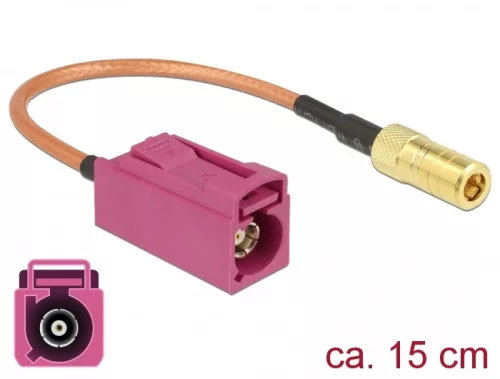 Delock Antenna kábel FAKRA Z-hüvely > SMB-hüvely RG-316 15 cm (DL-89677)