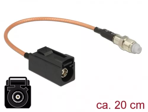 Delock Antenna kábel FAKRA A-hüvely > FME-hüvely RG-316 20 cm (DL-89680)