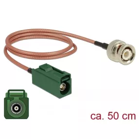   Delock Antenna kábel FAKRA E-hüvely > BNC-dugó RG-316 50 cm (DL-89681)
