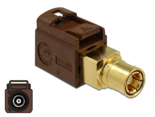 Delock Adapter, FAKRA F csatlakozóhüvely > SMB csatlakozóhüvely (DL-89682)