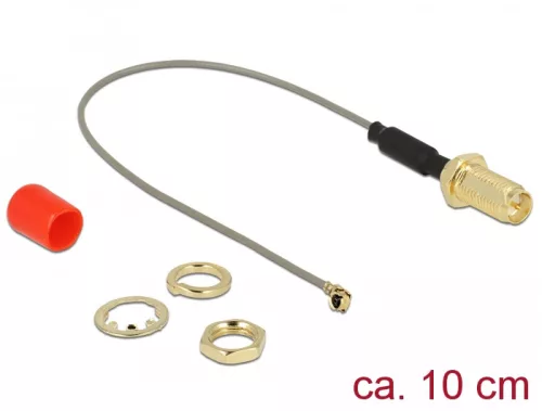 Delock Antenna kábel RP-SMA anya > MHF / U.FL-LP-068 kompatibilis apa csatlakozó 1.13 10 cm (DL-89830)