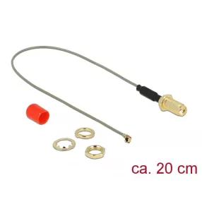   Delock Antenna kábel SMA anya válaszfali csatlakozóval ferrittekercs apa MHF  I csatlakozó 1.13 20 c (DL-89833)