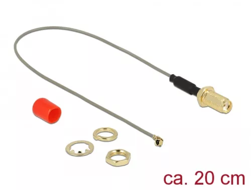 Delock Antenna kábel SMA anya válaszfali csatlakozóval ferrittekercs apa MHF  I csatlakozó 1.13 20 c (DL-89833)