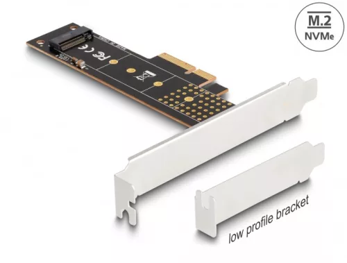 Delock PCI Express x4-kártya - 1 x belső NVMe M.2 Key M 110 mm - alacsony profilú formatényező (DL-89836)
