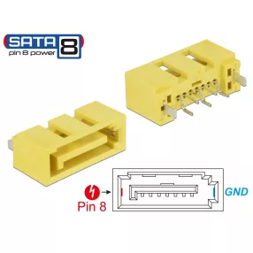 Delock Csatlakozó SATA 6 Gb/s apa 8 tus táp (DL-89886)