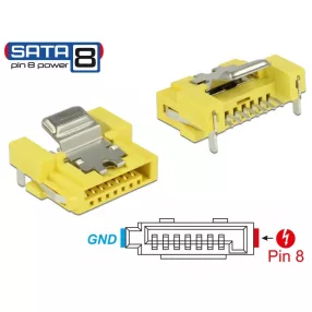 Delock Csatlakozó SATA 6 Gb/s anya 8 tűs táp (DL-89887)