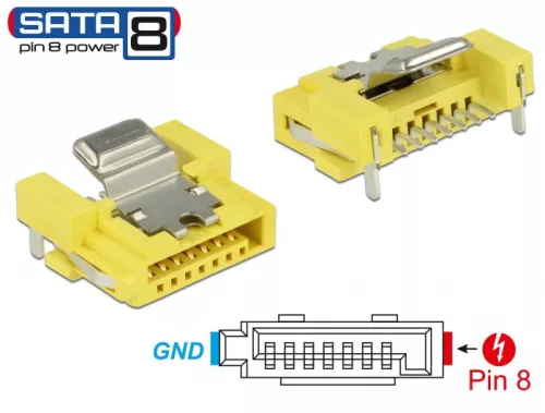Delock Csatlakozó SATA 6 Gb/s anya 8 tűs táp (DL-89887)