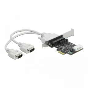   Delock PCI Express Kártya > 2 x soros RS-232 tápfeszültséggel 5 V / 12 V (DL-89909)