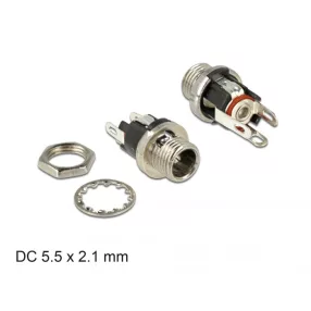   Delock DC bulkhead anya csatlakozó 5,5 x 2,1 x 9,5 mm dugóméretű anya (DL-89910)