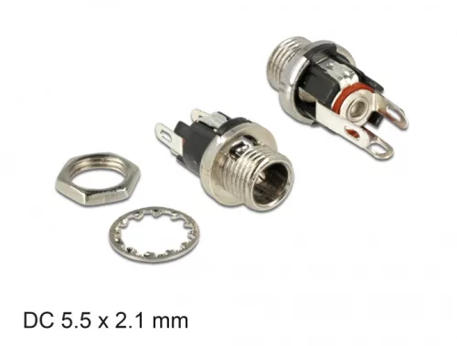 Delock DC bulkhead anya csatlakozó 5,5 x 2,1 x 9,5 mm dugóméretű anya (DL-89910)