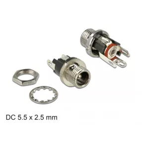   Delock DC bulkhead anya csatlakozó 5,5 x 2,5 x 9,5 mm dugóméretű anya (DL-89911)
