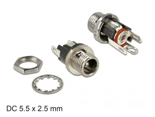 Delock DC bulkhead anya csatlakozó 5,5 x 2,5 x 9,5 mm dugóméretű anya (DL-89911)