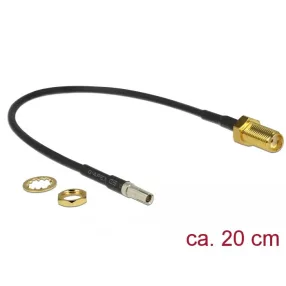   Delock Antennakábel SMA jack válaszfal > TS-9 dugó RG-174 20 cm fekete (DL-89912)