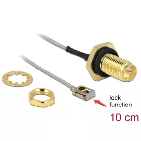   Delock Antenna kábel RP-SMA anya válaszfali csatlakozóval apa MHF  I LK-dugó 1.13 10 cm menethossz (DL-89926)