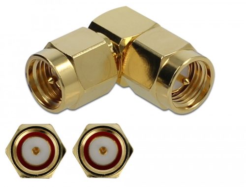 Delock Adapter SMA-dugó apa SMA-dugó 90  10 GHz