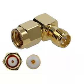   Delock Adapter RP-SMA-dugó apa RP-SMA csatlakozóhüvely 90  10 GHz (DL-89956)