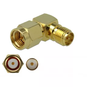   Delock Adapter SMA-dugó apa RP-SMA csatlakozóhüvely 90  3 GHz (DL-89967)